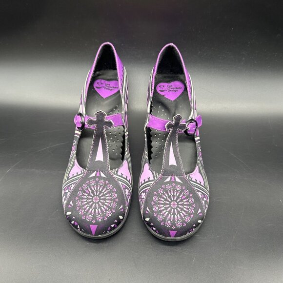Vintage Hot Chocolate Design Heels Gothic Church Purple Rain Heels EU 36 US 6 - Picture 2 of 10